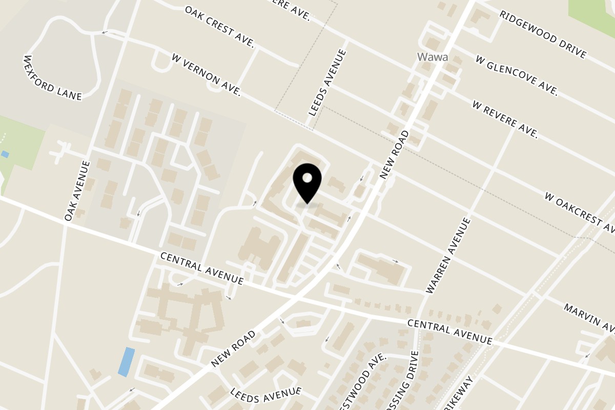 Map showing the location of Chaba Thai Restaurant on 199 New Rd Suite 72 in Linwood